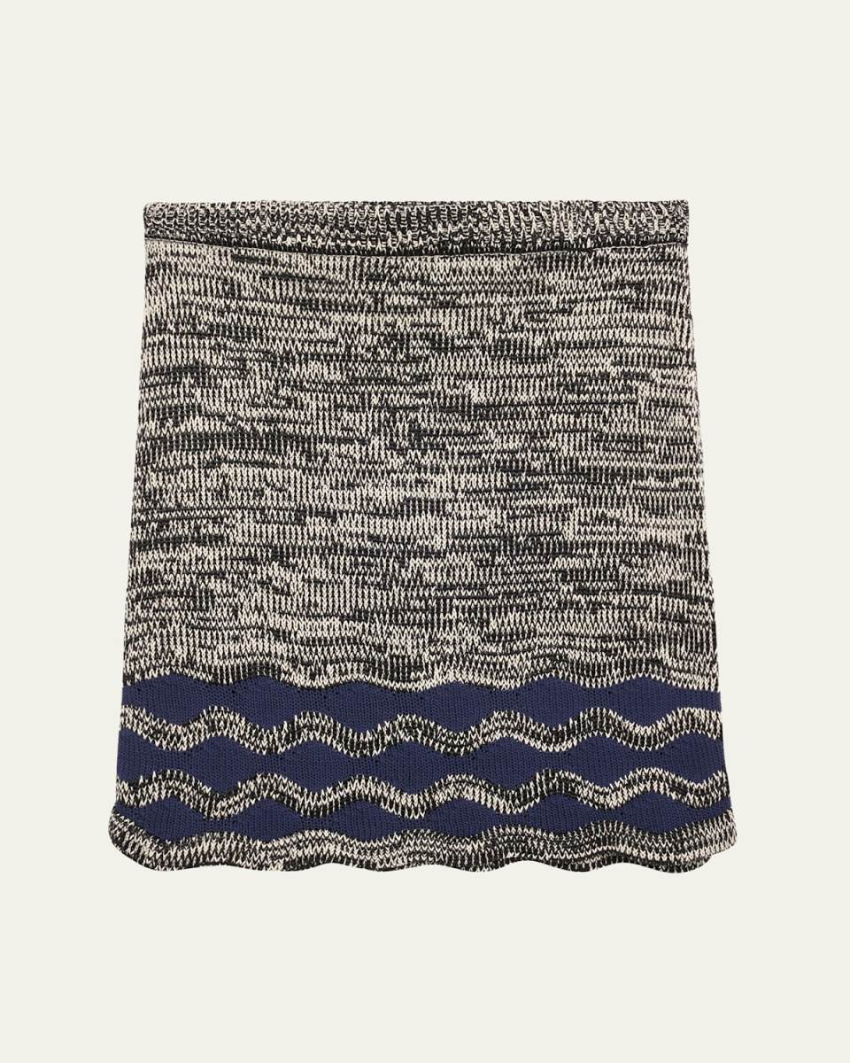 Shade Knit Scallop Mini Skirt